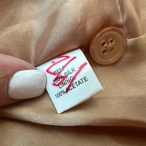 Vintage Kay Unger New York Rose Gold Silk Blazer Jacket Women’s Size 10 Medium M - Picture 10 of 13